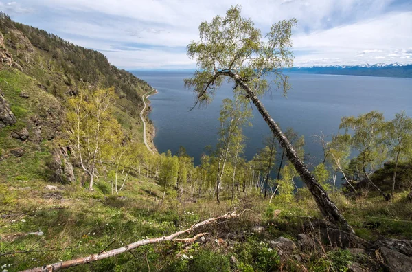 Ferrocarril Circum Baikal Vista Desde Montaña —  Fotos de Stock