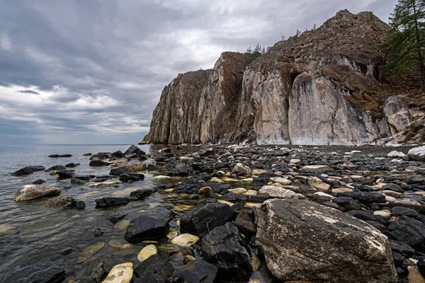 Scogliera Marmo Sagan Zaba Sul Lago Baikal — Foto Stock