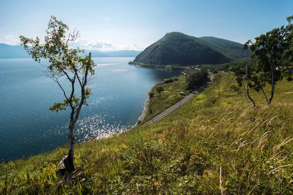 Vista Desde Altura Del Ferrocarril Circum Baikal — Foto de Stock