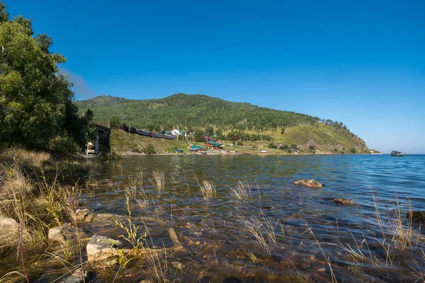 Pantai Danau Baikal Jalur Kereta Api Circum Baikal — Stok Foto