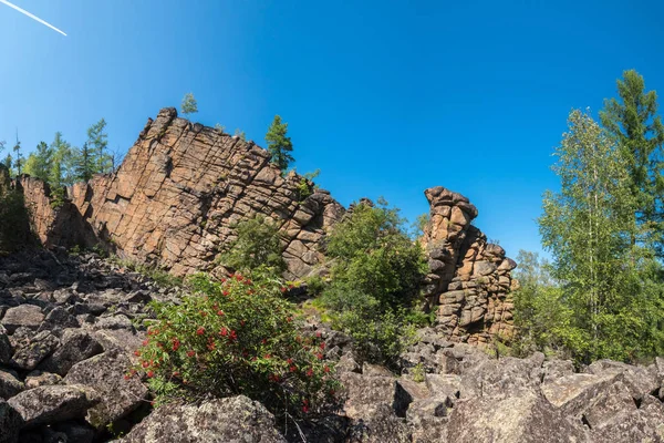 Bella Roccia Nella Taiga Siberiana — Foto Stock