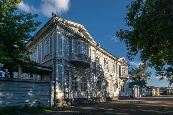 Antik Irkutsk Bina Ahşap — Stok fotoğraf