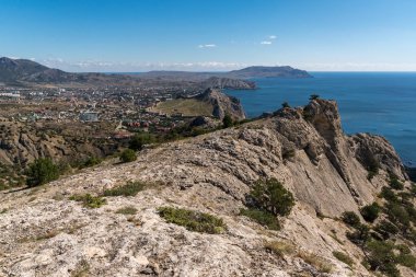 Crimea Sudak şehrin üstten görünüm