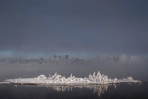 Winter fog on the Angara river, Irkutsk
