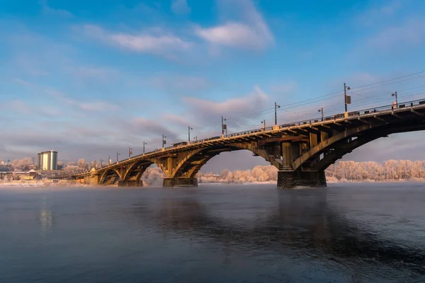 Angara Folyón Glazkovsky Híd — Stock Fotó