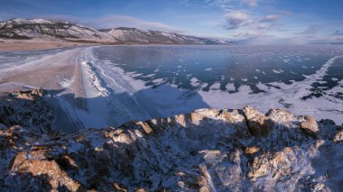Kış Baykal Gölü Panoraması
