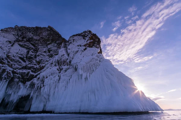 Rocha Gelada Margem Lago Baikal — Fotografia de Stock