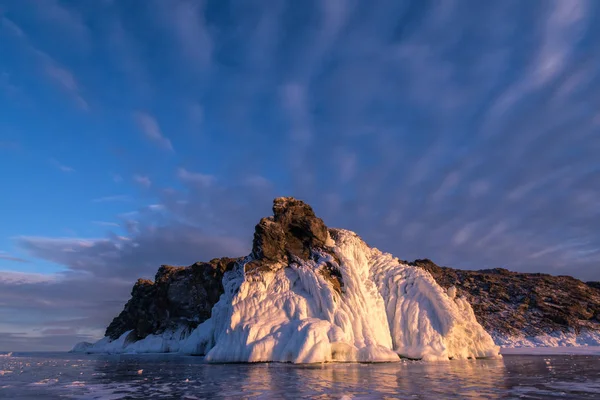 Icy Oltrek Island Lake Baikal — Stock Photo, Image