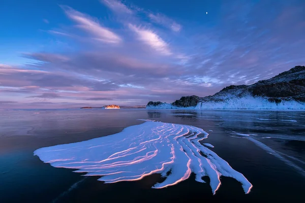 Paisagem Inverno Lago Baikal — Fotografia de Stock