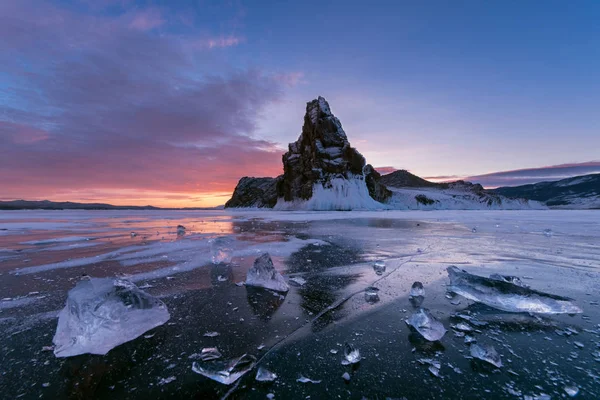 Oltrek Ilha Meio Estreito Mar Pequeno Lago Baikal — Fotografia de Stock