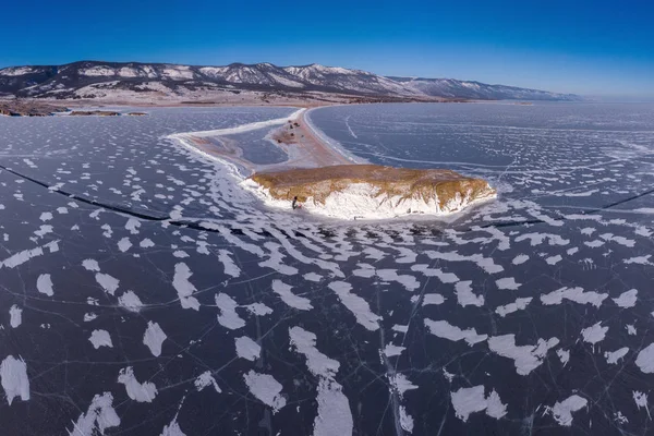 Вид Зверху Мис Uyuga Озеро Байкал — стокове фото