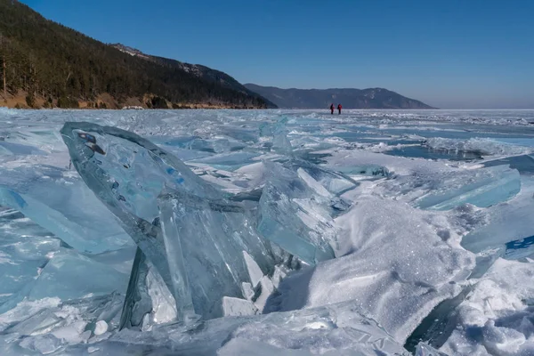 Ice hummocks on Lake Baikal Stock Image