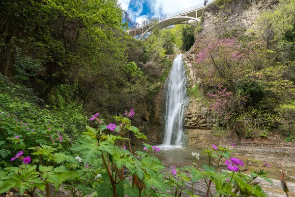 Tiflis Botanik Bahçesi'nde büyük şelale