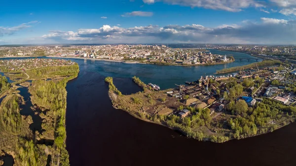 Luftaufnahme Der Mündung Des Irkut Flusses — Stockfoto