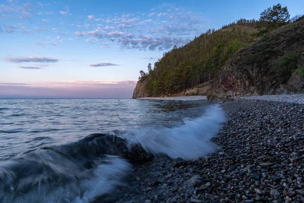 Pagi Berselancar Pantai Danau Baikal — Stok Foto