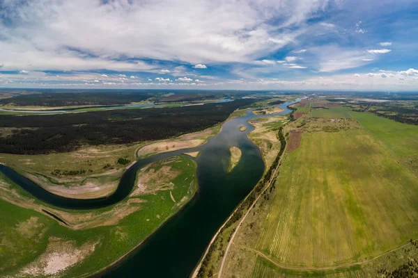 Aerial view of the Angara River