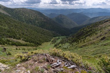 Dağın tepesinden aşağıdaki boşluğa kadar güzel bir manzara.