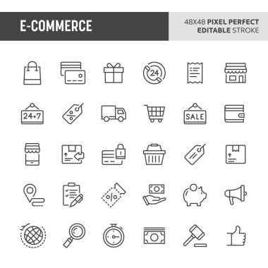 E-ticaret vektör Icon Set