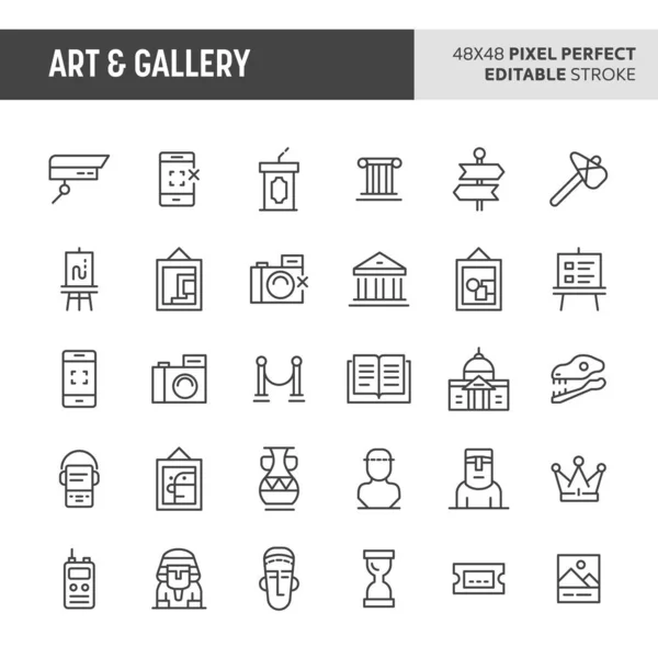 Art & Galeria Vector ikona zestaw — Wektor stockowy
