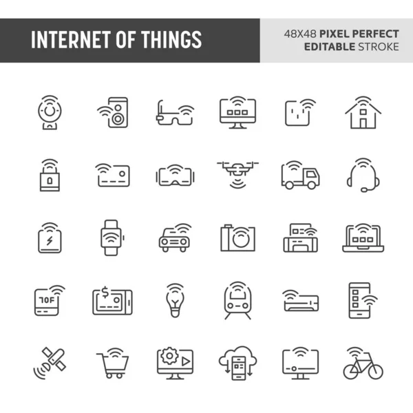 Conjunto de iconos de vectores de Internet de las cosas — Vector de stock