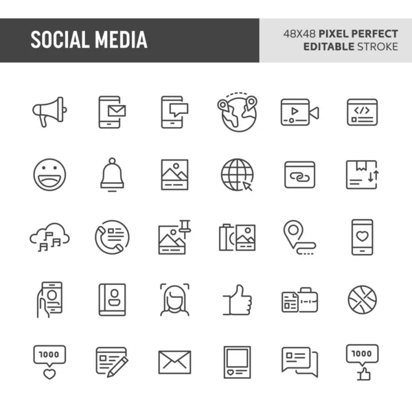 Conjunto de iconos de vectores de redes sociales — Vector de stock