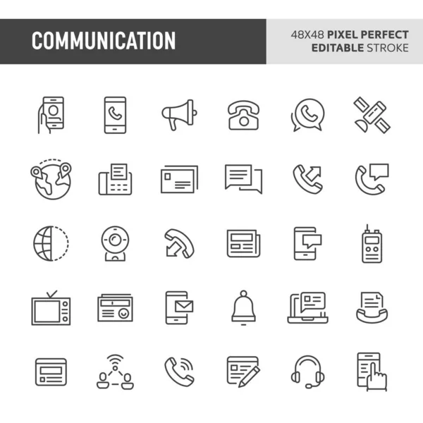 Conjunto de iconos de vector de comunicación — Vector de stock