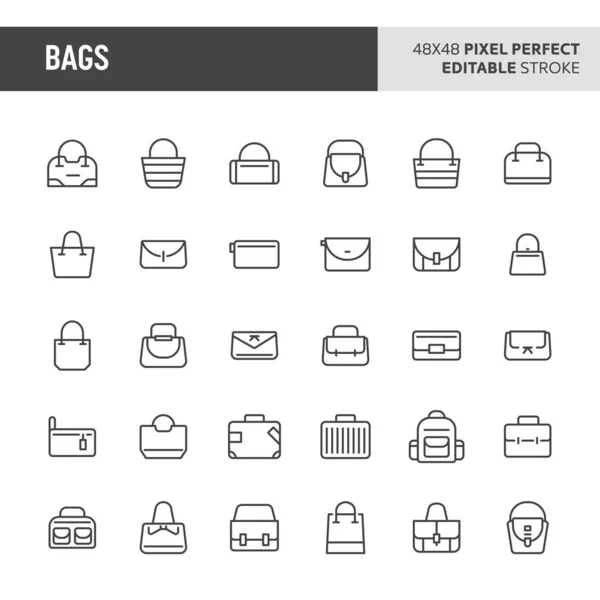 Набор значков для сумки — стоковый вектор