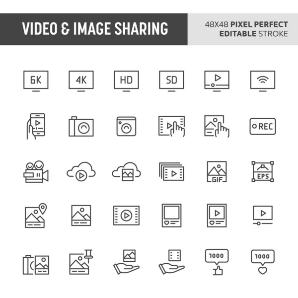 Video & Image Sharing Icon Set