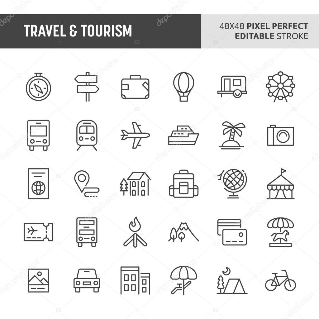 Travel & Tourism Vector Icon Set