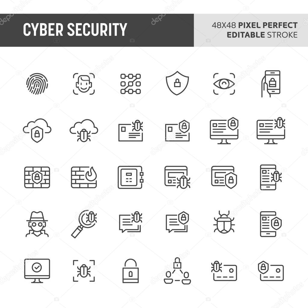 Cyber Security Vector Icon Set