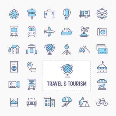 Travel & Tourism Minimal Simge Seti