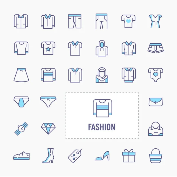 Fashion Minimal Icon Set — Stock Vector