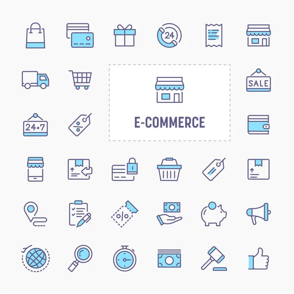 ICON SET DA E-COMÉRCIO —  Vetores de Stock