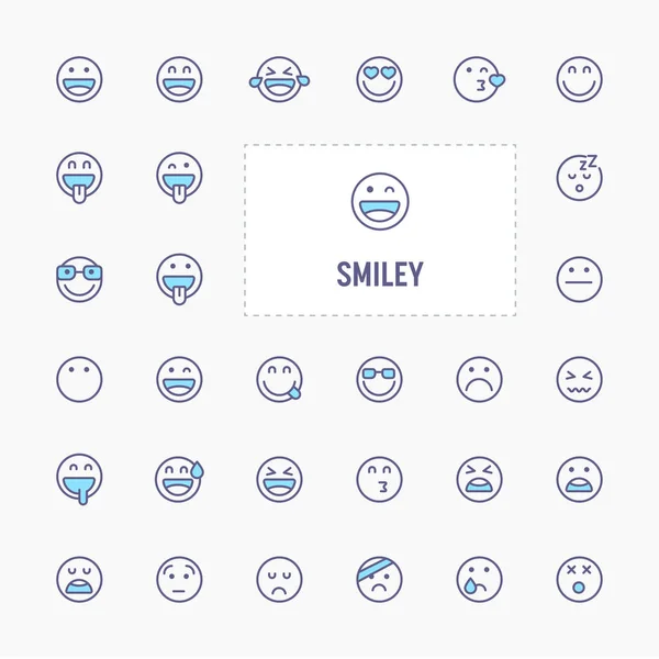 Conjunto de ícones sorridentes —  Vetores de Stock