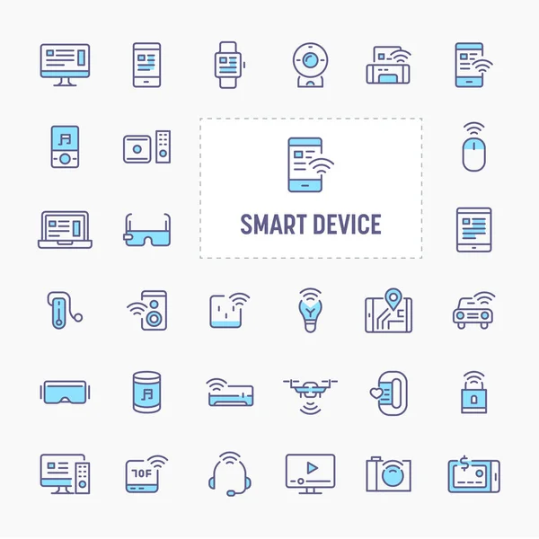 Set de iconos de dispositivo y gadget inteligente — Vector de stock