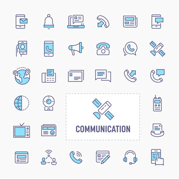 Juego de iconos de comunicación — Vector de stock