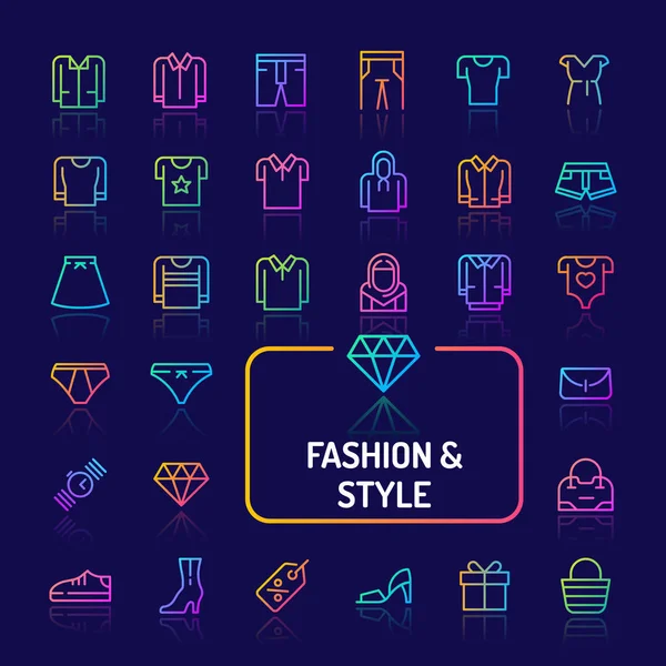 Conjunto de iconos de línea de degradado de moda (EPS 10 ) — Vector de stock