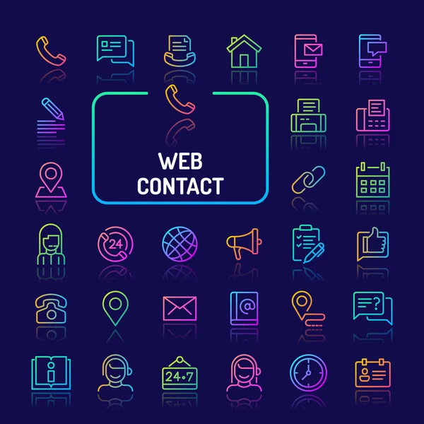 Web & Internet İletişim Gradyan Hattı Simge Seti