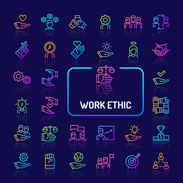 Набор икон "Рабочая этика" (EPS 10)
)