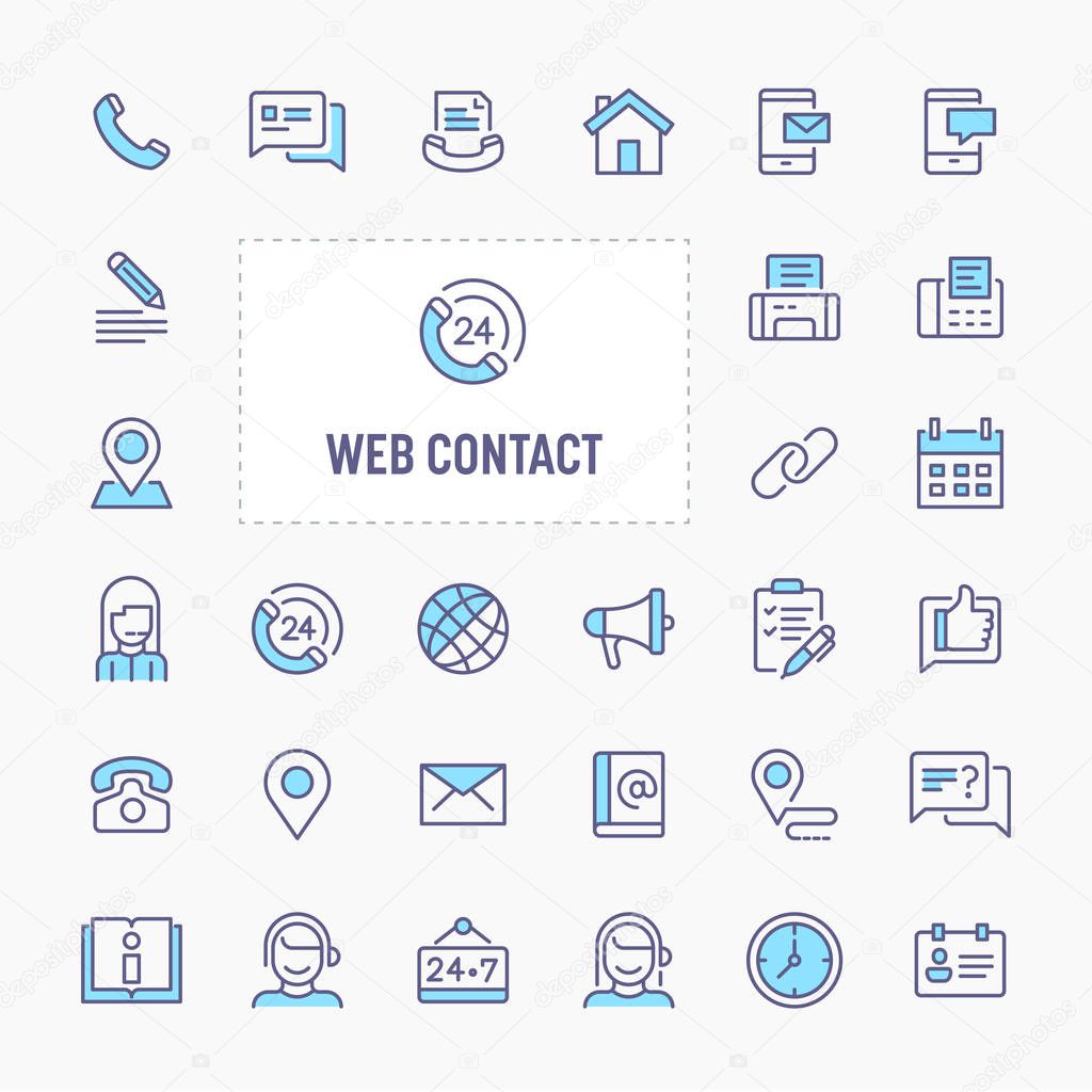 Web Contact Minimal Icon Set