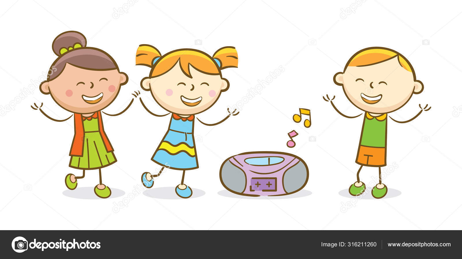 Dancing Kids Stock Vector by ©freudjon 316211260