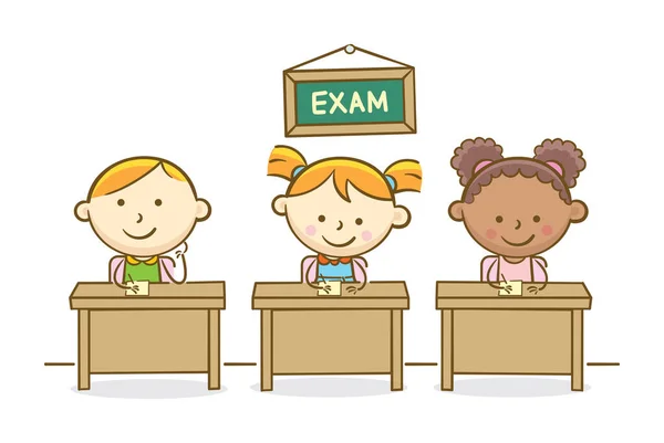 Students Writing an Exam — Stock Vector