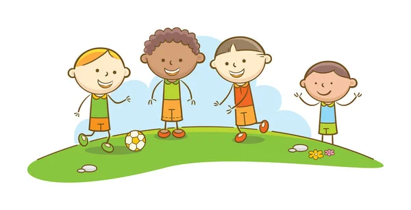 Dzieci gry w piłkę nożną — Wektor stockowy