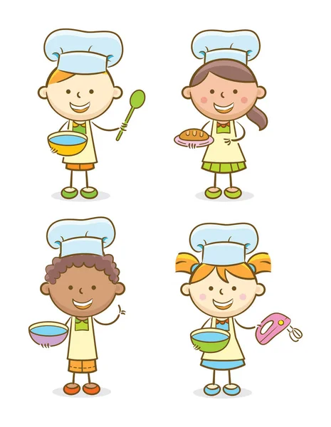 Conjunto de Chef Kids — Archivo Imágenes Vectoriales