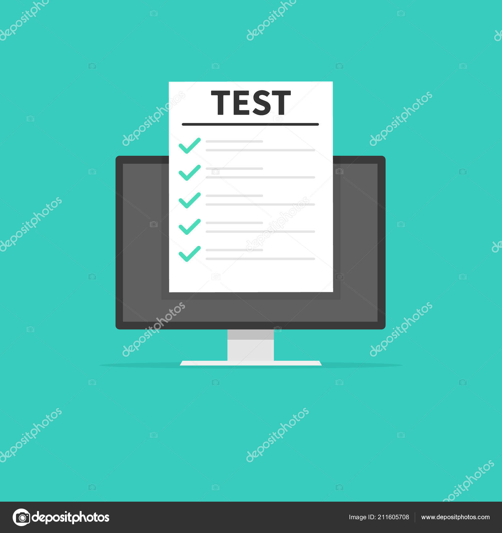 with long quiz survey, form exam showing Online ... monitor
