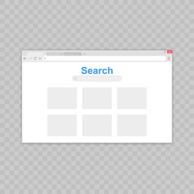 Tarayıcı penceresi. Düz stil içinde örümcek ağı kaş. Pencere kavramı Internet tarayıcısı. Mockup ekran tasarımı. Vektör illüstrasyon kavramı.