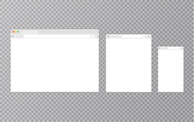 Tarayıcı penceresi. Düz stil içinde örümcek ağı kaş. Pencere kavramı Internet tarayıcısı. Mockup ekran tasarımı. Vektör illüstrasyon kavramı.