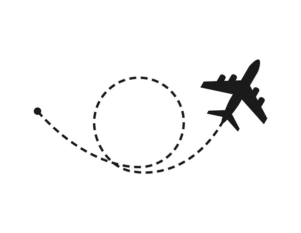 Weltreise und Tourismuskonzept. Flugzeug über der Weltkarte. Vektorillustration. — Stockvektor