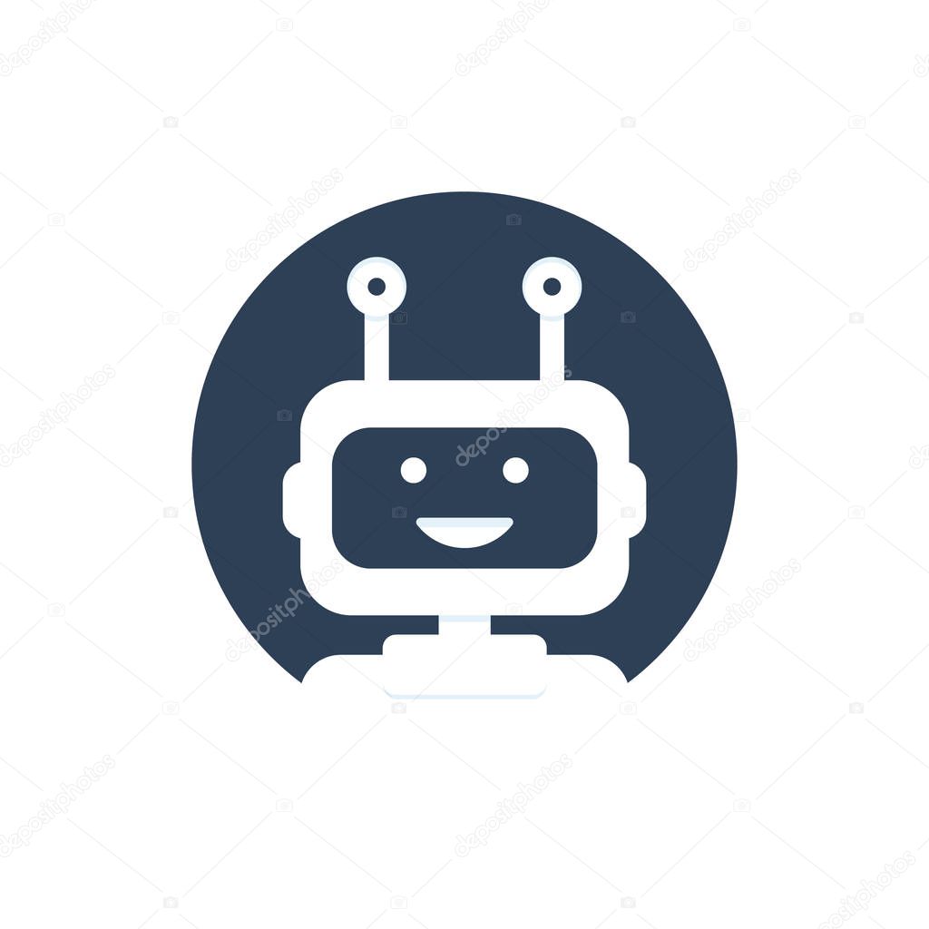 Chat bot icon background. Virtual assistant for website. Chat bot concept for customer service. Vector