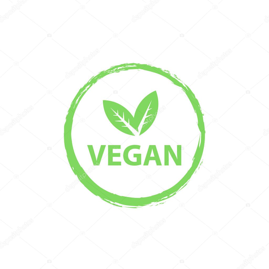 Vegan logo, organic bio logos or sign. Raw, healthy food badges, tags set for cafe, restaurants, products packaging etc. Vector vegan sticker icons templates set.